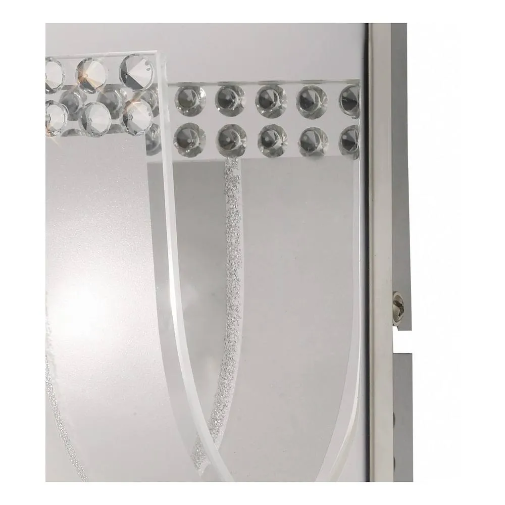 Netlighting Charis Flush Wall Lamp Switched 1 Light Polished Chrome Glass Crystal in Grey 6