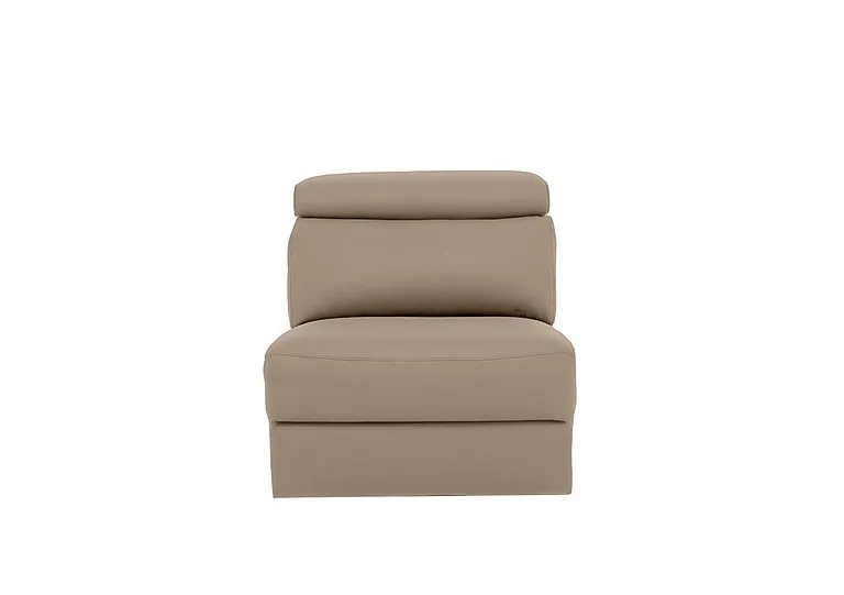 Davide Leather Armless Unit - Torello Taupe