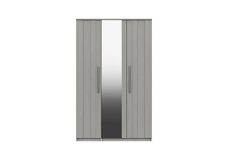 Victoria 3 Door Wardrobe with Mirror - Light Grey
