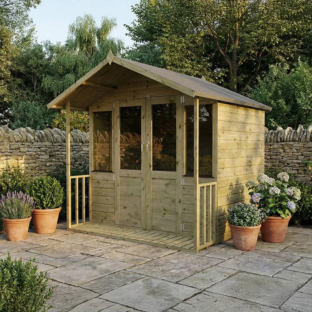 Mercia 7 x 7 Feet Traditional Summerhouse - L193 x W229.5 x H221.3 cm - Brown 4