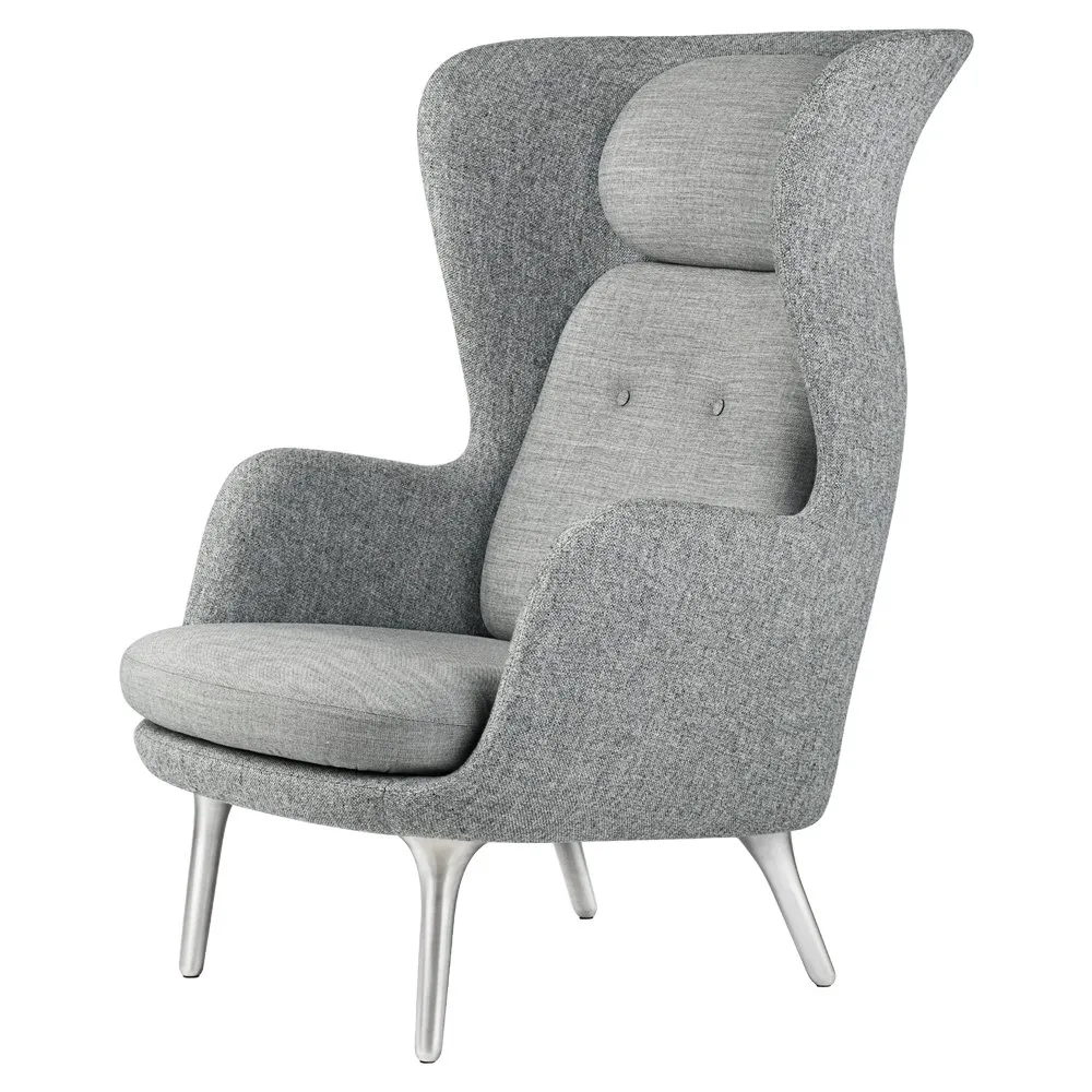 Fritz Hansen Ro Easy Chair Light Grey Aluminium Legs 1
