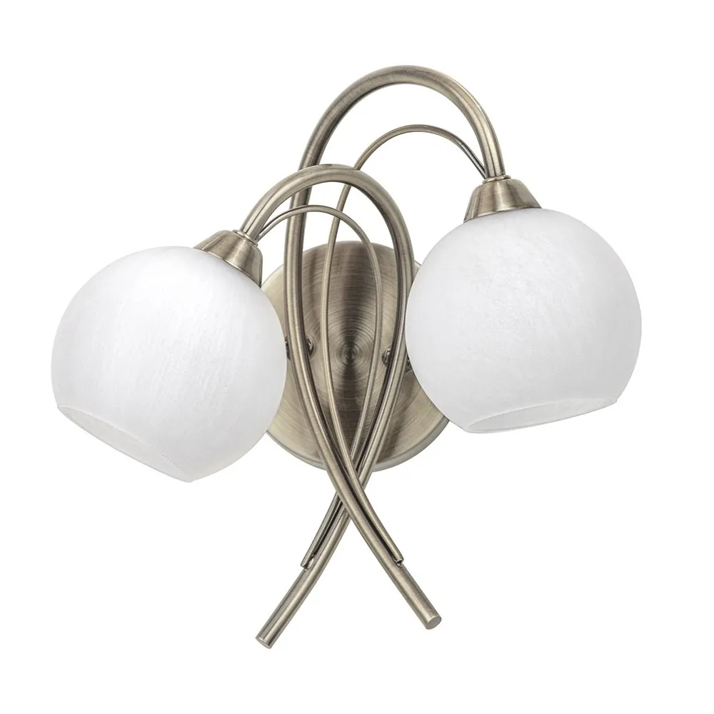 Soni Wall Light, Antique Brass and Alabaster 1
