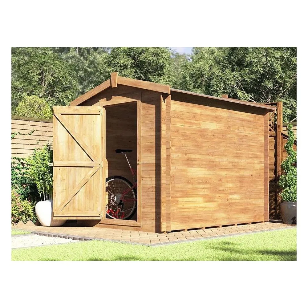 Dunster House Heavy Duty 19mm Log Store Shed 1.8 x 2.5 Pressure Treated Superfelt in Brown 3