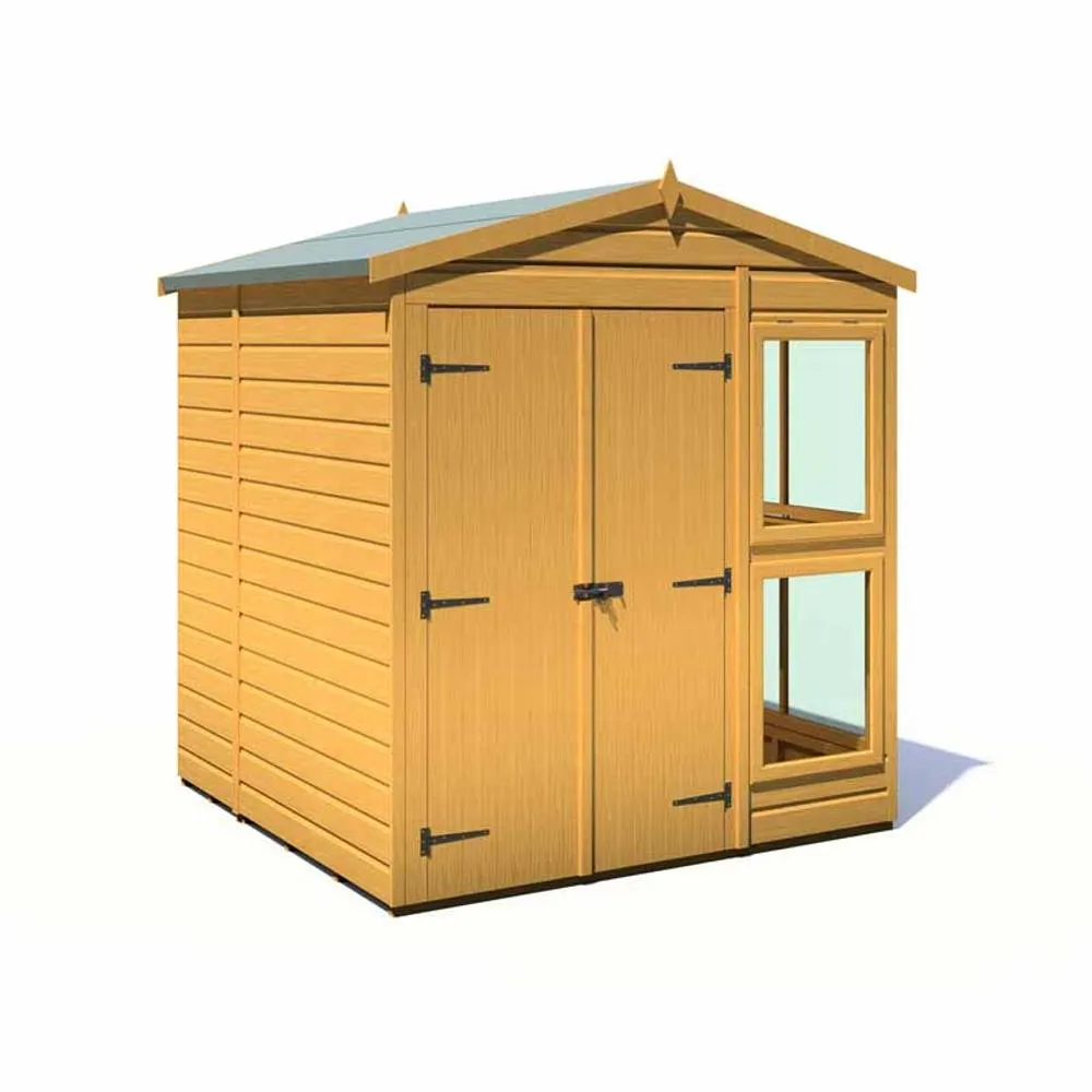 Shires Sun Hut 6 x 6 Feet Potting Shed - L179 x W185.8 x H214.6 cm in Brown 2