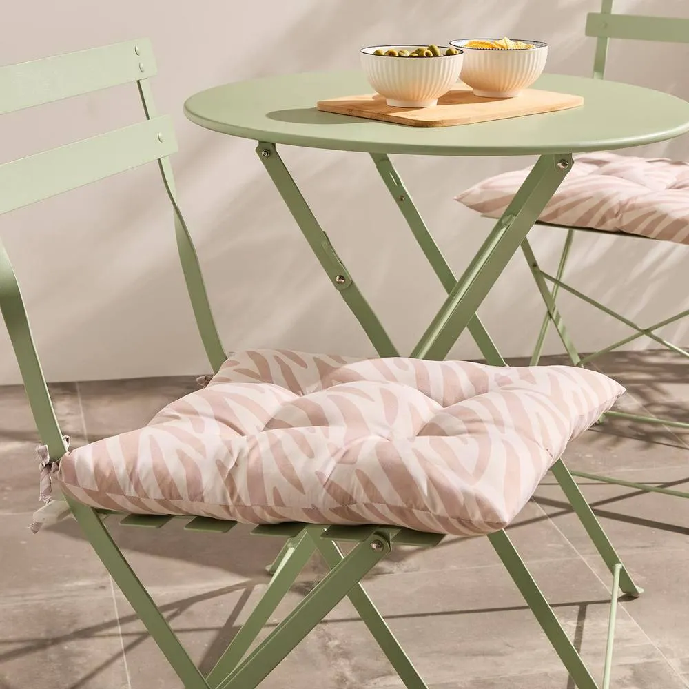 OHS 2 x Animal Print Garden Seat Pads Outdoor Chair Cushions in Natural
