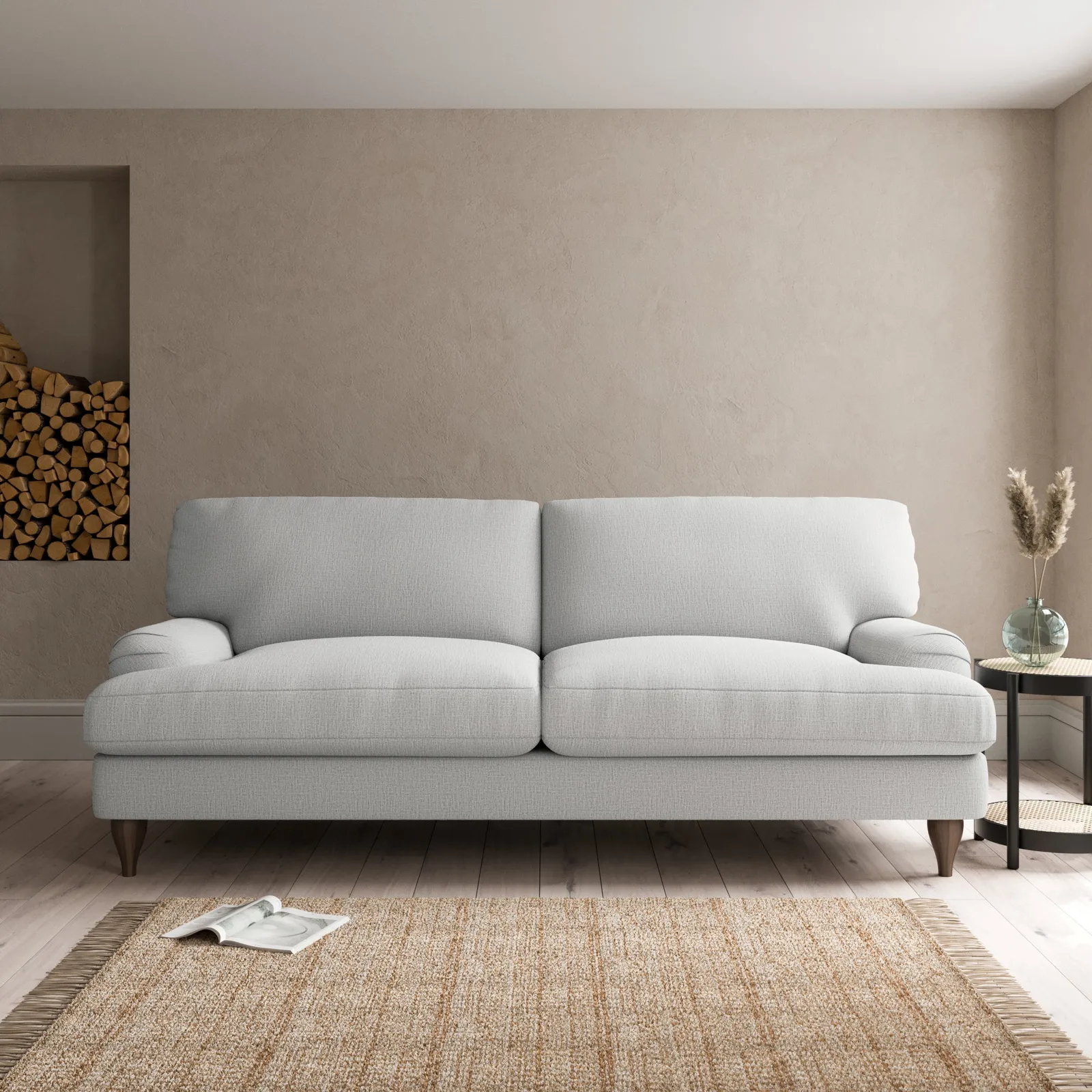 Darwin Textured Weave 4 Seater Sofa Textured Weave Silver