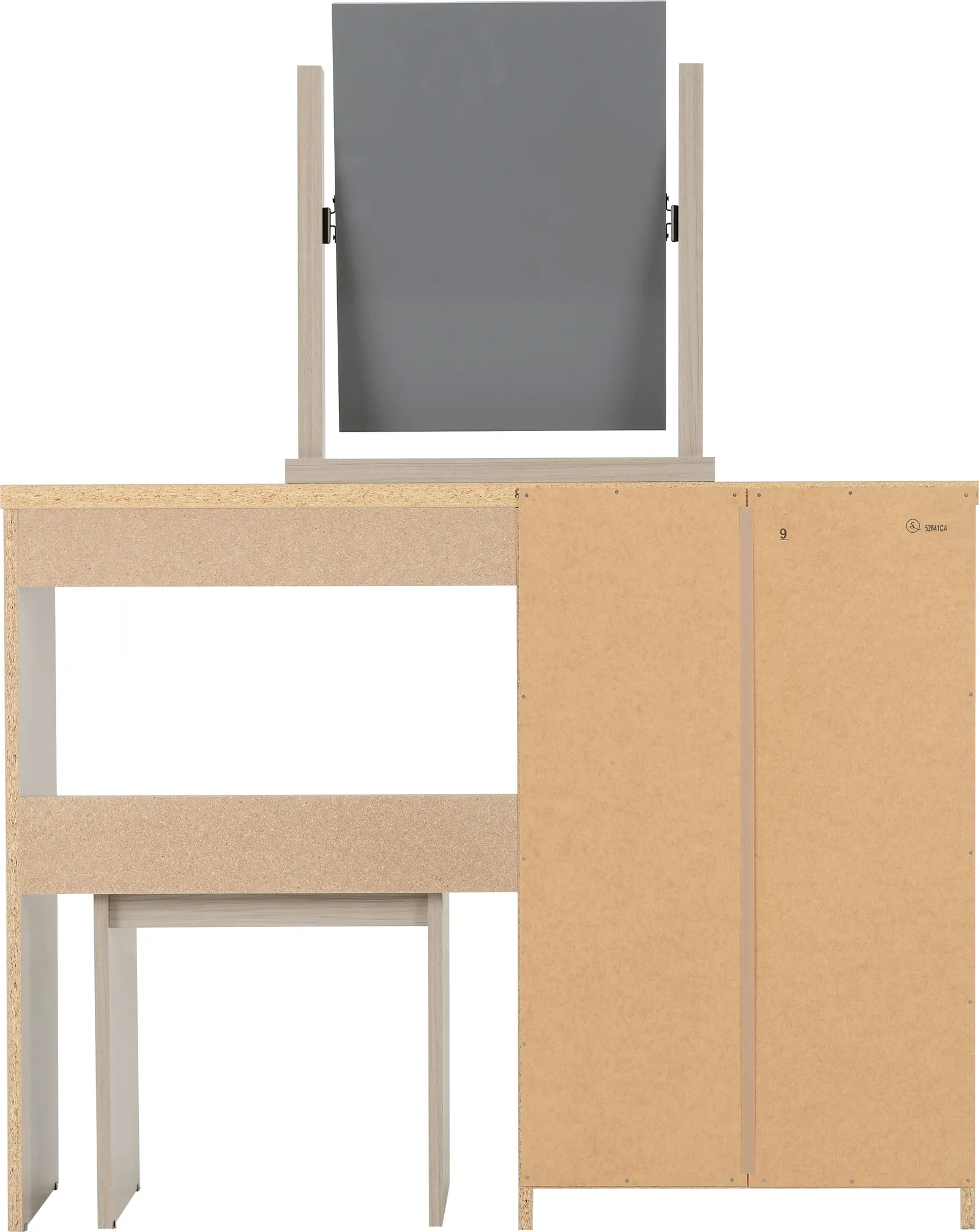 Seconique Nevada 4 Drawer Dressing Table Set in Grey 5