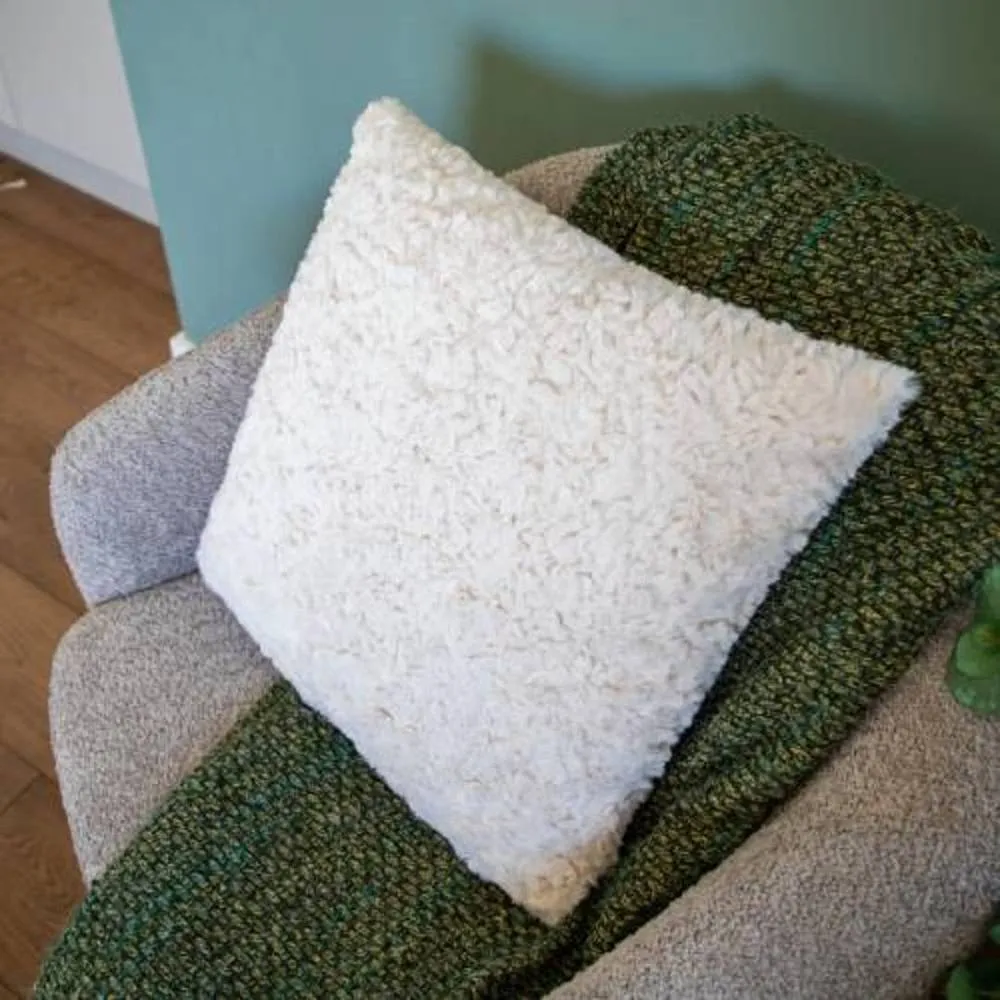 Madison & Mayfair Cream Faux Fur Cushion