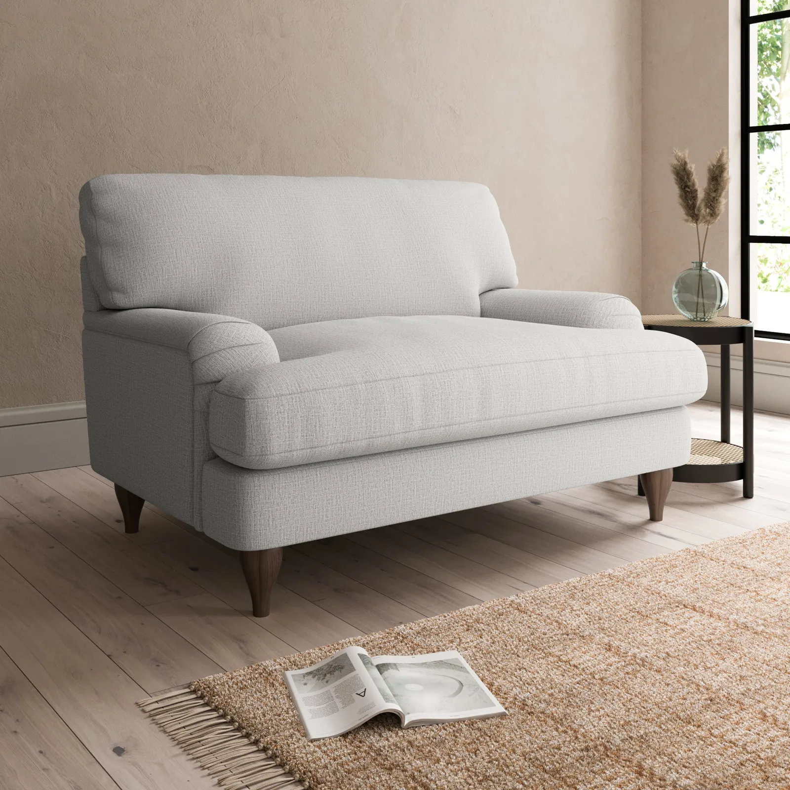 Darwin Textured Weave Snuggle Chair Silver
