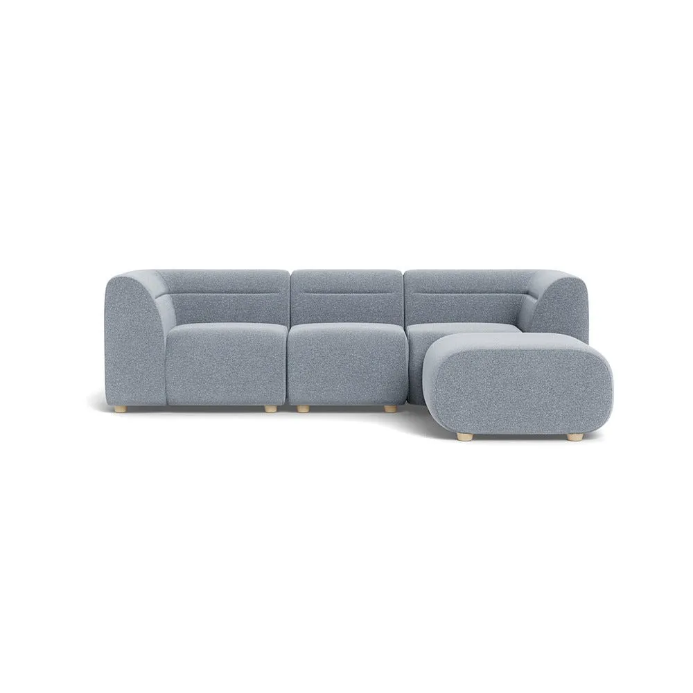 Heal's Lilli Right Hand Facing Corner Sofa Boucle Steel Natural Beech Feet 1