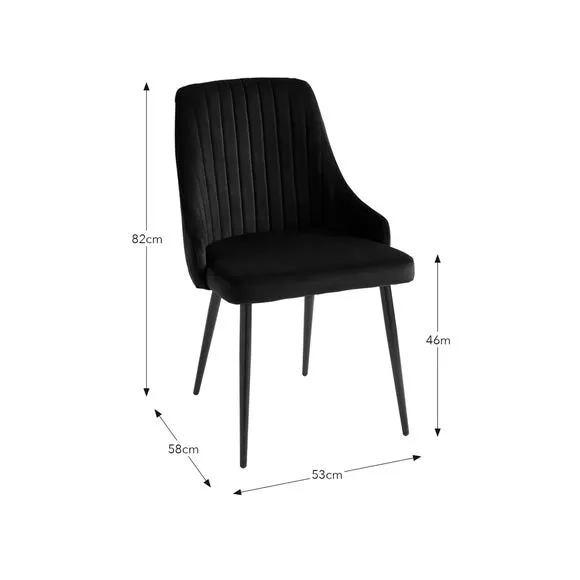 Shea Set of 2 Dining Chairs, Velvet 6