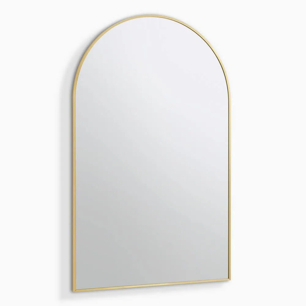FurnitureboxUK Charlie Gold Metal Large 110x70cm Ovemantle Arch Mirror 4