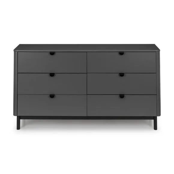 Chloe Wide 6 Drawer Chest, Grey 4