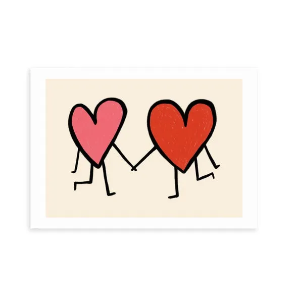 East End Prints Heart Holding Hands Framed Print 2