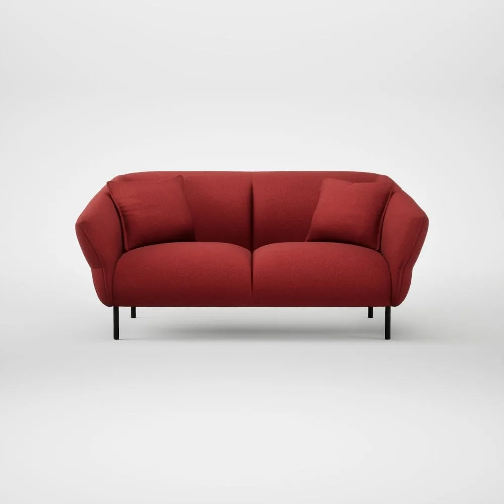 Heal's Alto 2 Seater Sofa Melton Wool Red Oxide Black Feet 2