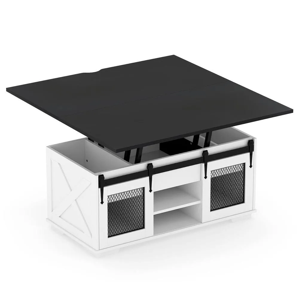 Costway Lift Top Coffee Table 105CM Farmhouse Center Table 3