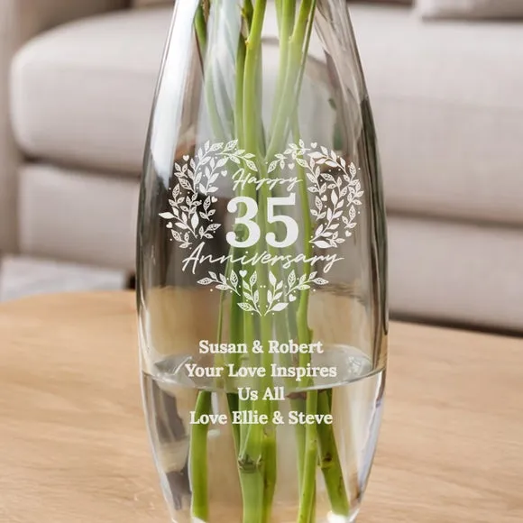 Personalised Anniversary Wreath Bullet Vase 4