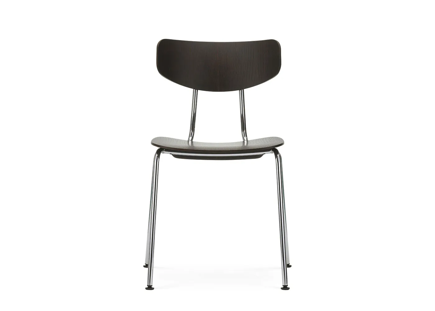Vitra Moca Dining Chair Dark Oak Chrome base