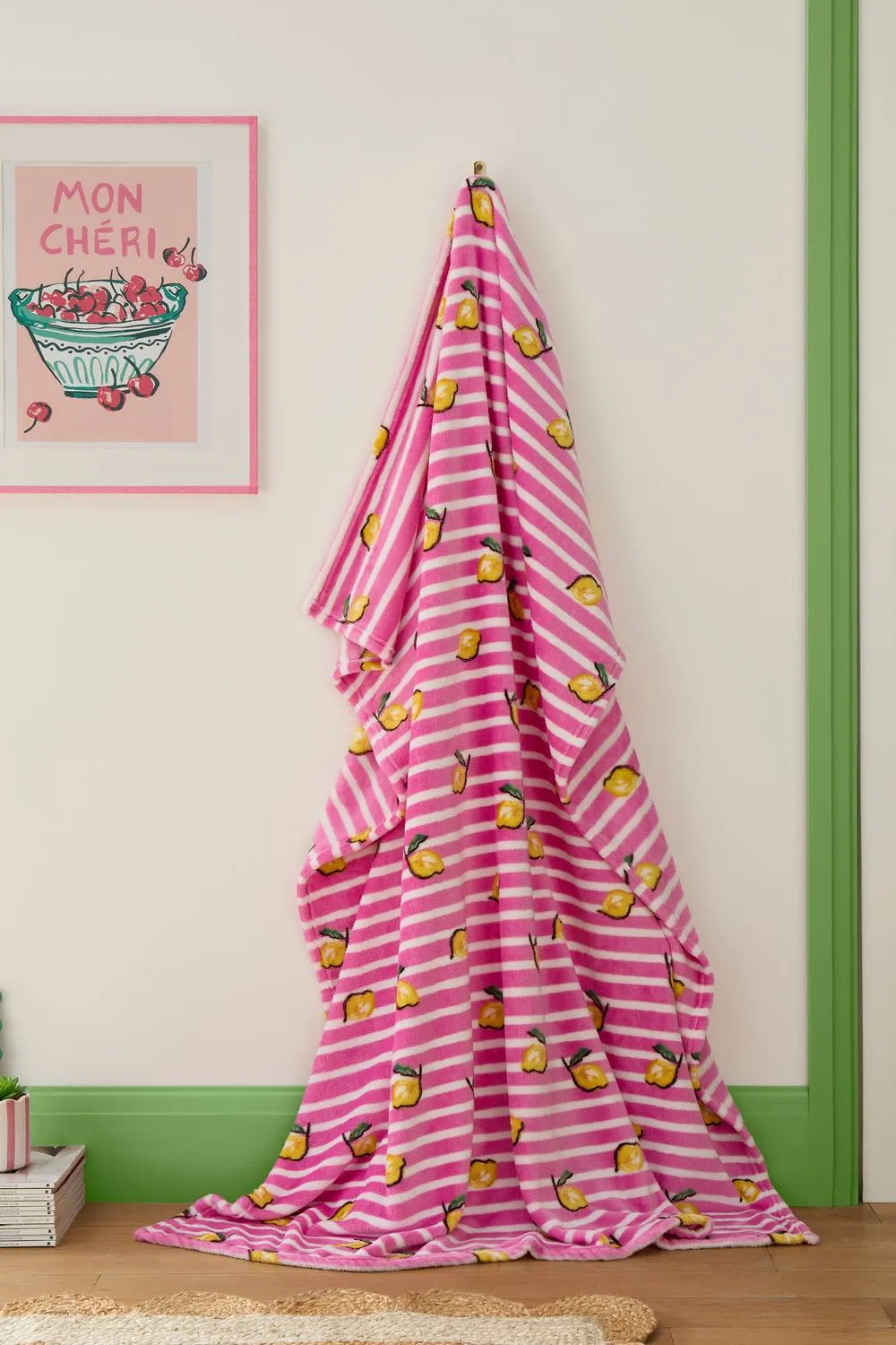 Fusion 'Summer Fruits' Fleece Throw in Pink