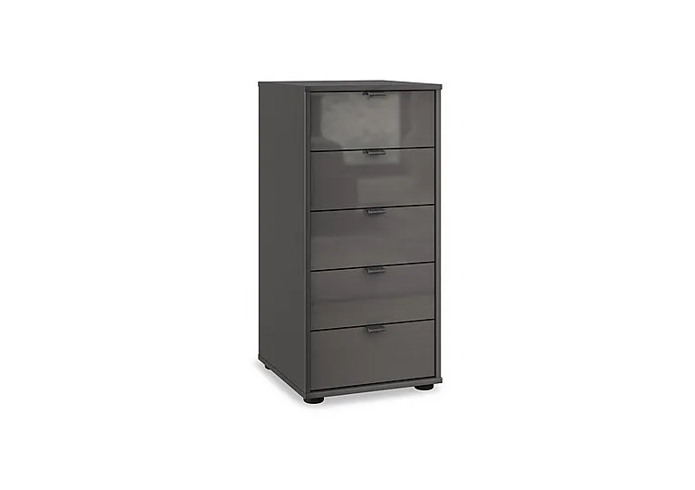 Amara 5 Drawer 40cm Glass Chest - Lava
