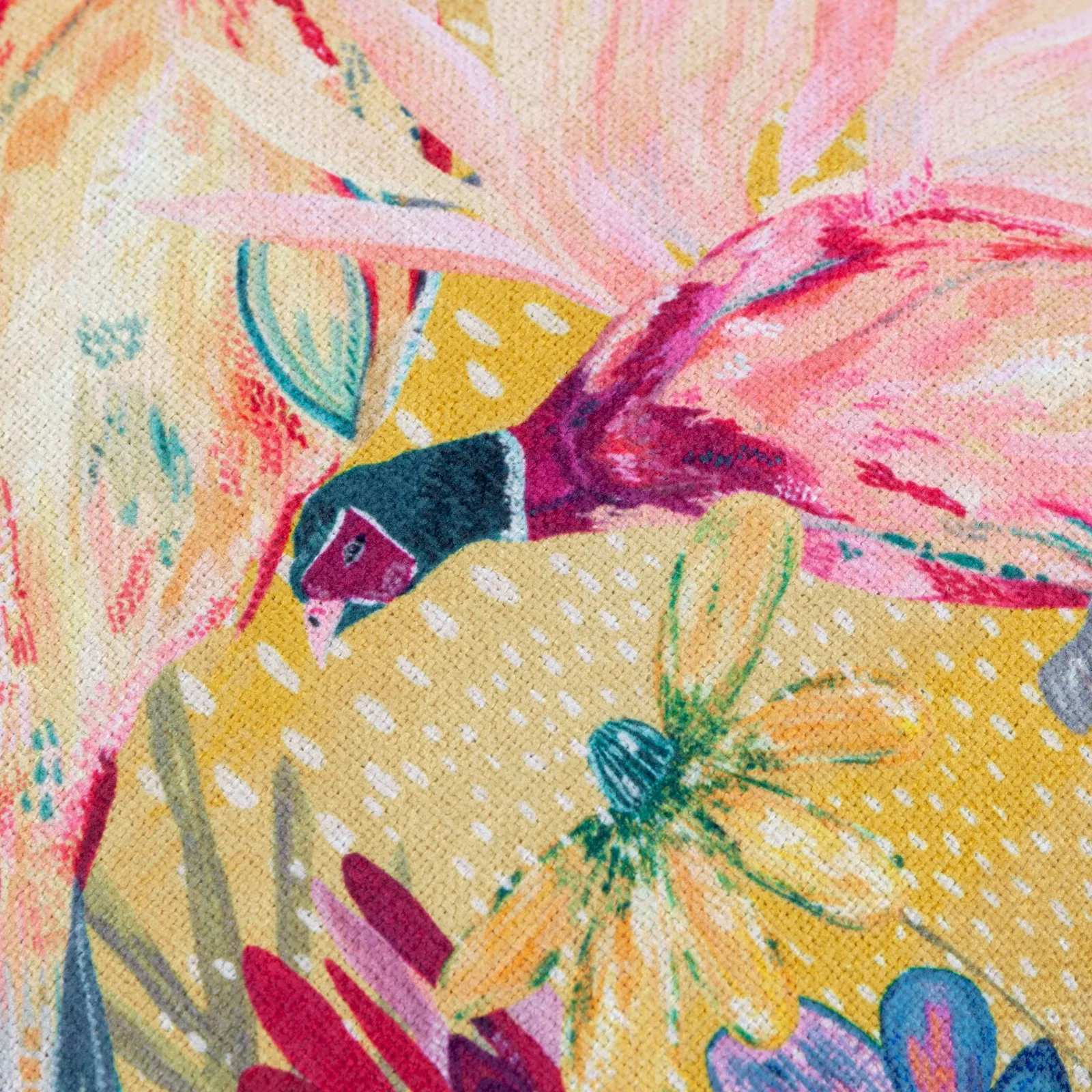 Wylder Country Wilds Pheasant Bloom Printed Cushion in Gold 5