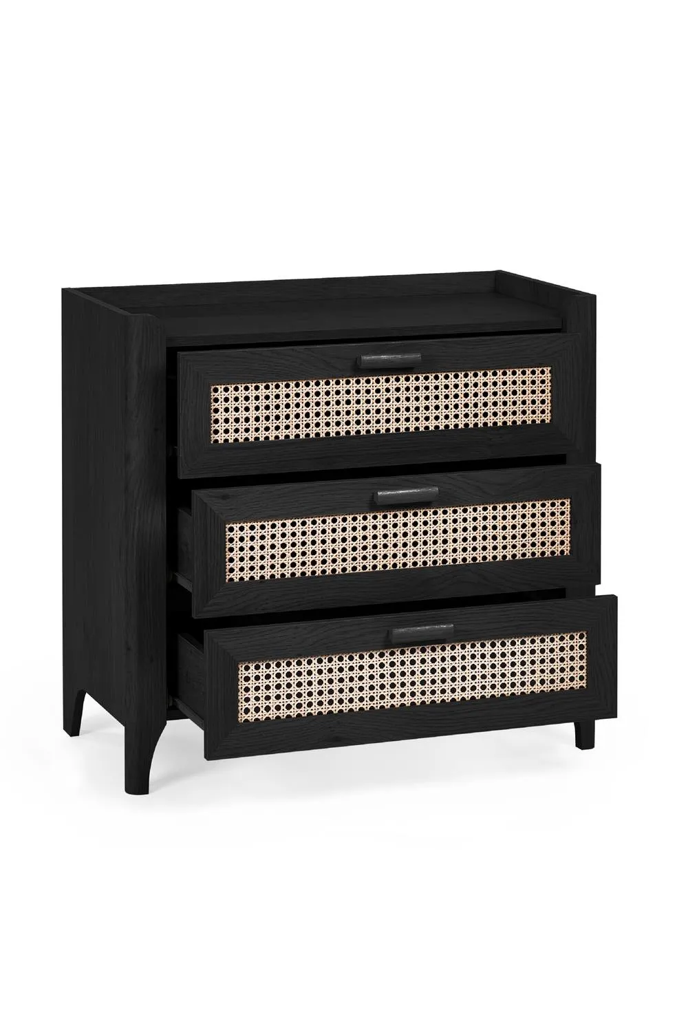 Julian Bowen Sydney Rattan Print 3 Drawer Chest in Black 3