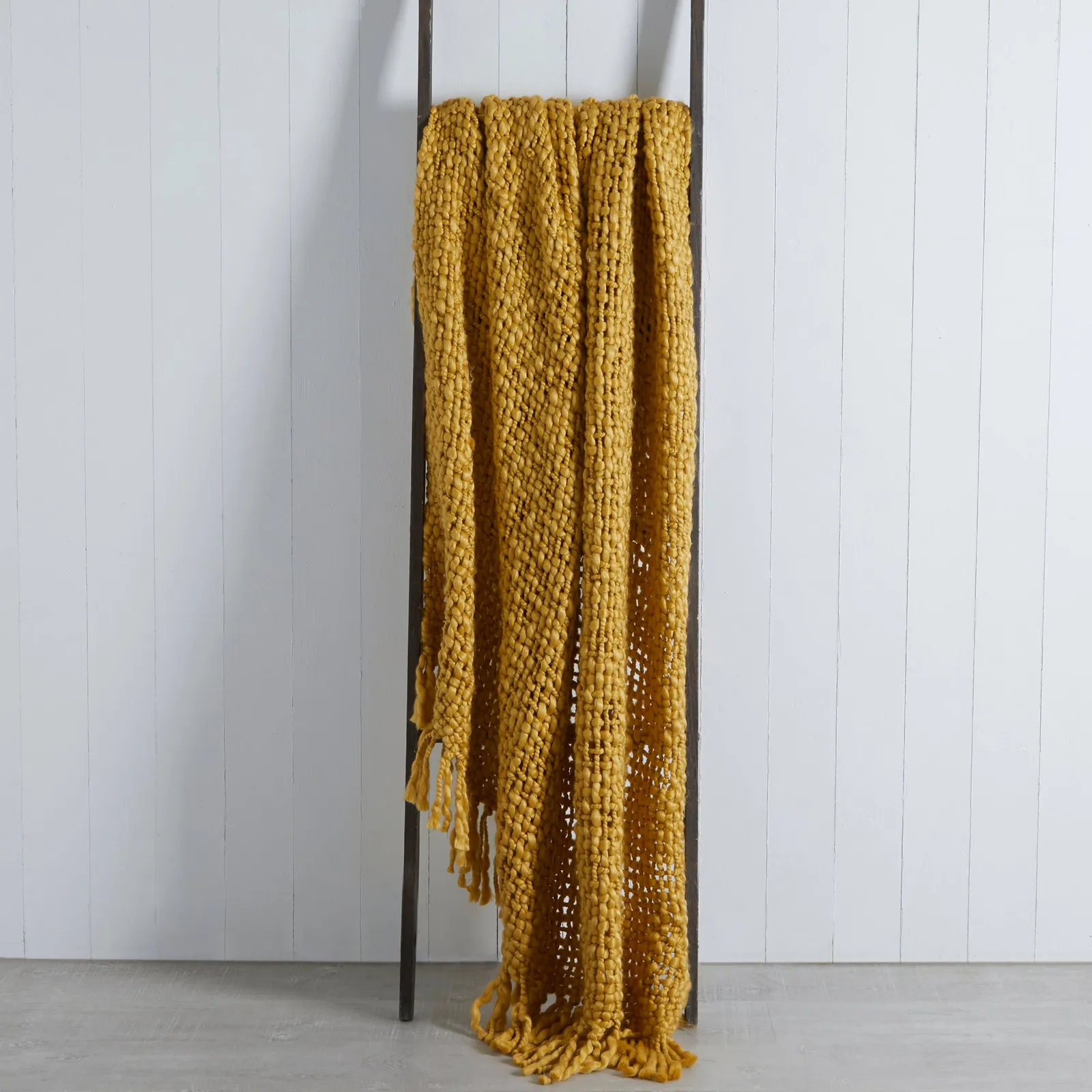 Freya Chunky Knit 130cm x 180cm Throw Yellow
