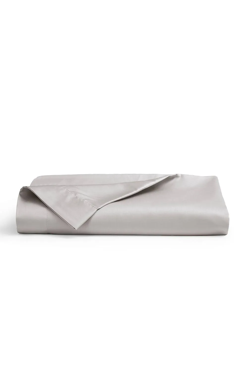 CHRISTY 400TC Luxury Cotton Sateen Plain Dye Bedding Flat Sheets in Pale Grey 2