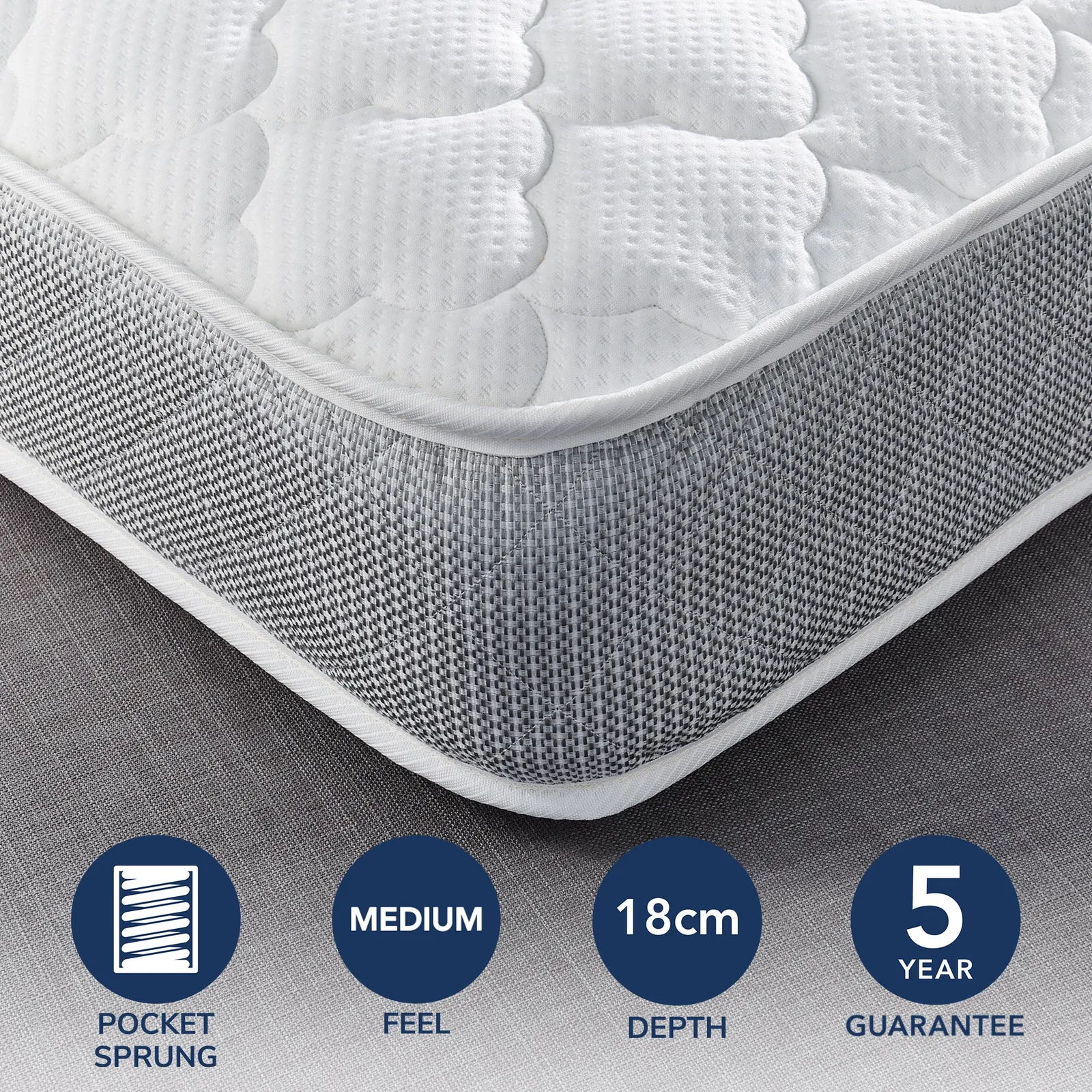 Fogarty Kids 1000 Pocket Sprung Mattress White