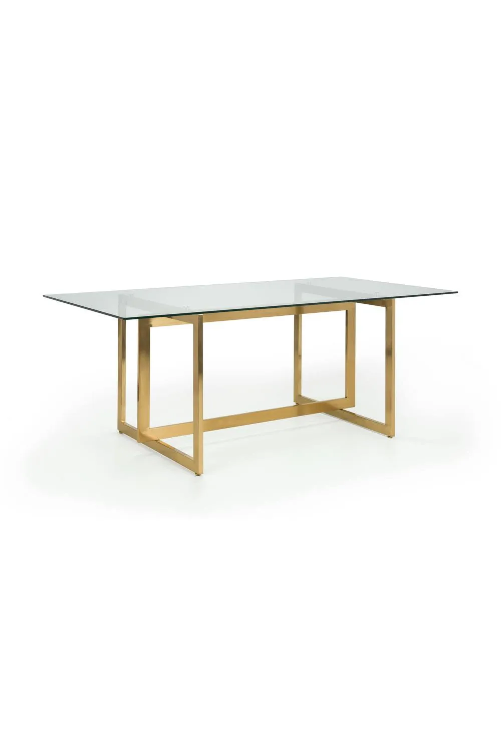 Julian Bowen Minori Rectangular Glass Top 4-6 Seater Dining Table in Gold 3