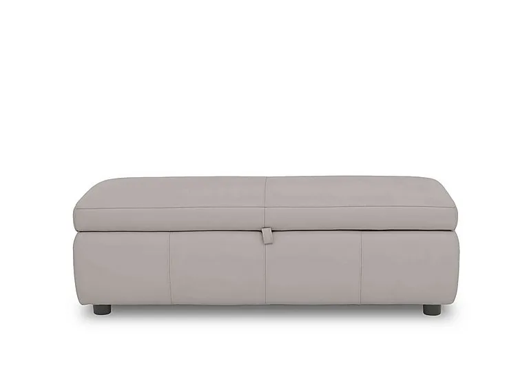 Tyrell 150cm Leather Blanket Box - Silver Grey