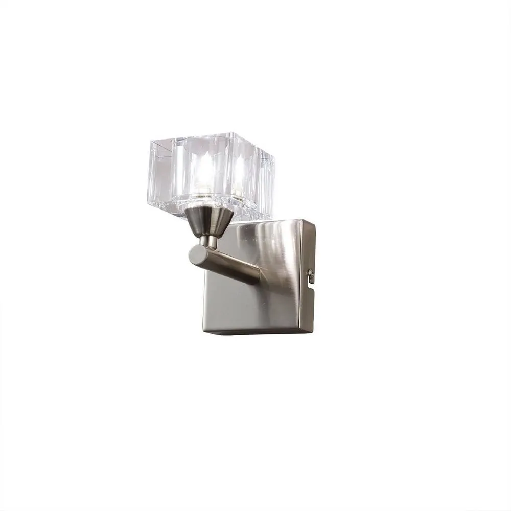 Netlighting Cuadrax Wall Lamp 1 Light G9 Satin Nickel in Grey