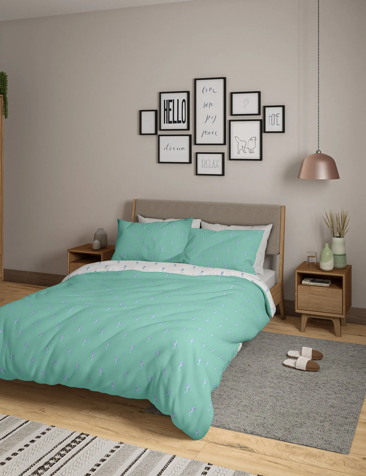 M&S Cotton Mix Seahorse Bedding Set