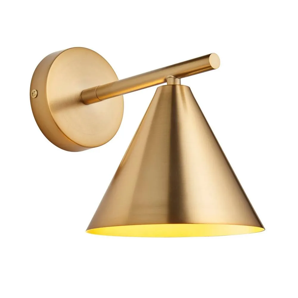 Netlighting Cape Dome Wall Lamp Warm Antique Brass Plate 1x E14 in Gold