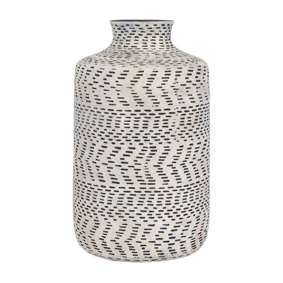 Atouk Black Textured Stoneware Vase 4