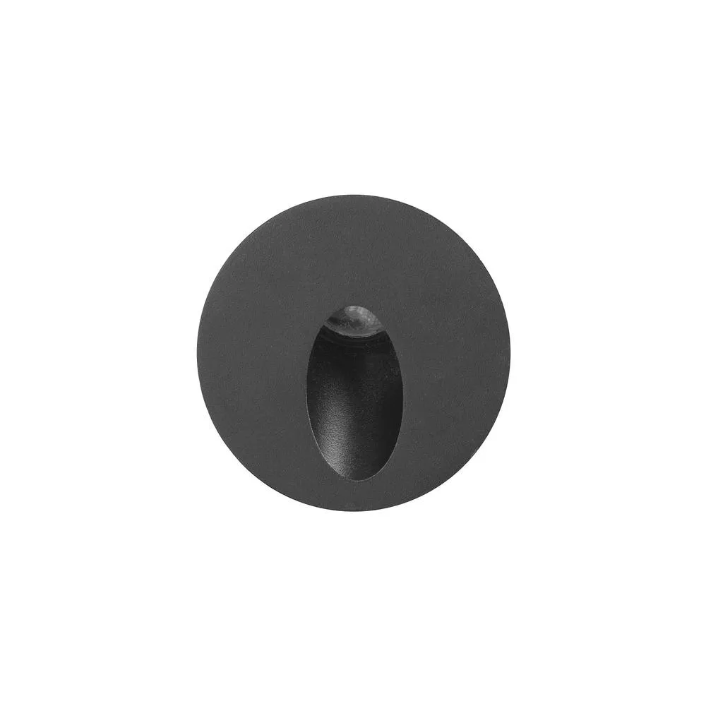 Netlighting Icon Round LED Outdoor Recessed Wall Lamp Black WarmWhite 3000K IP65 2
