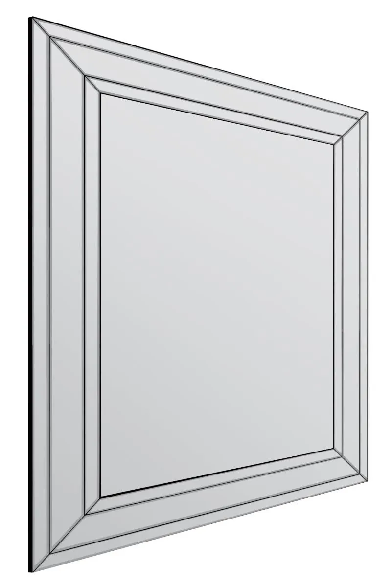 MirrorOutlet Langley All Glass Modern Bevelled Large Wall Mirror 144 x 115.5 CM in Silver 5