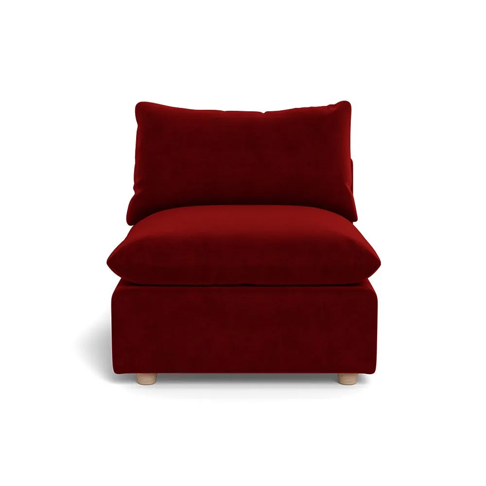 Heal's Astrid Single Unit Smart Luxe Velvet Mulberry Natural Beech Feet