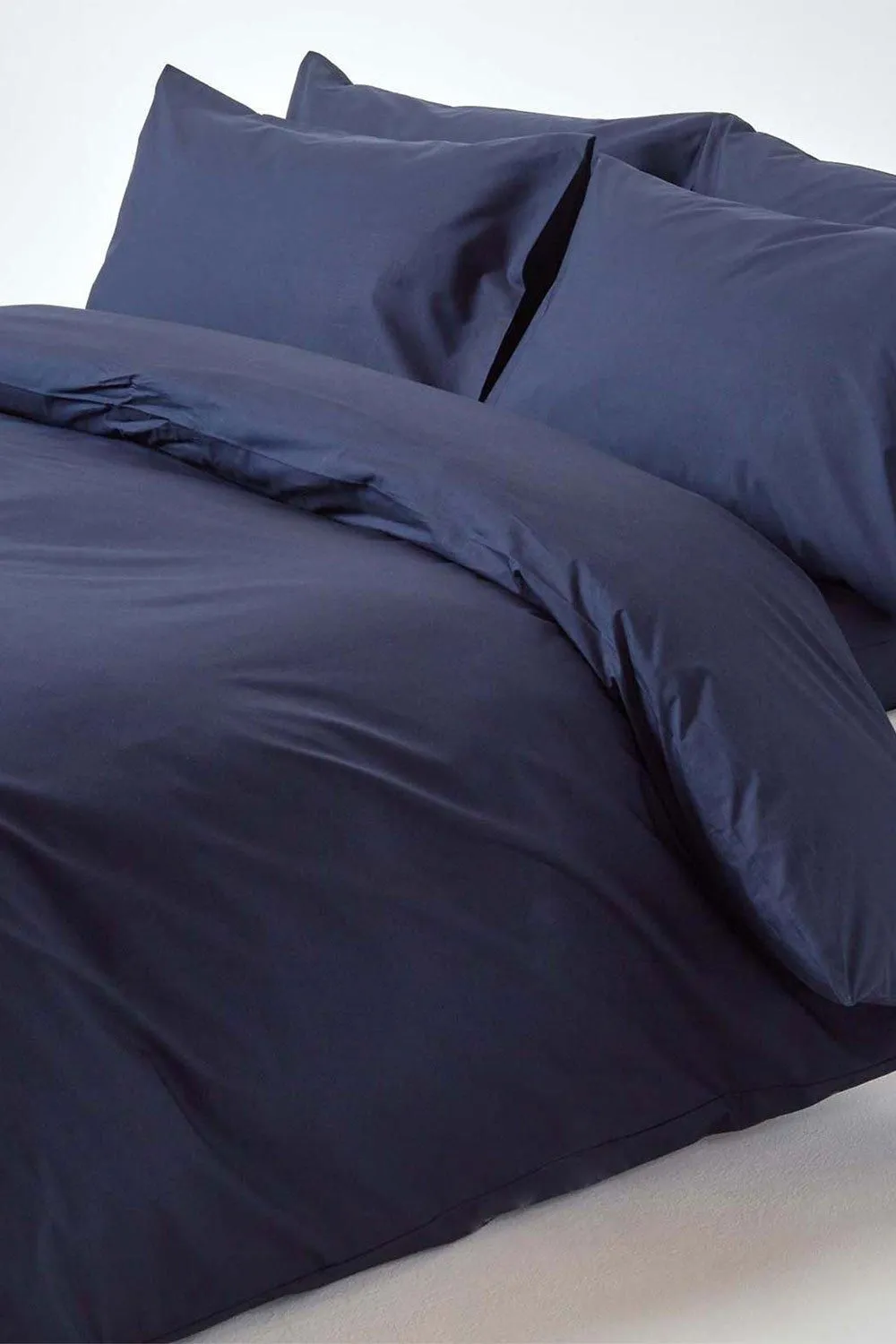 Homescapes Egyptian Cotton Duvet Cover with Pillowcase, 200 TC in Navy 1