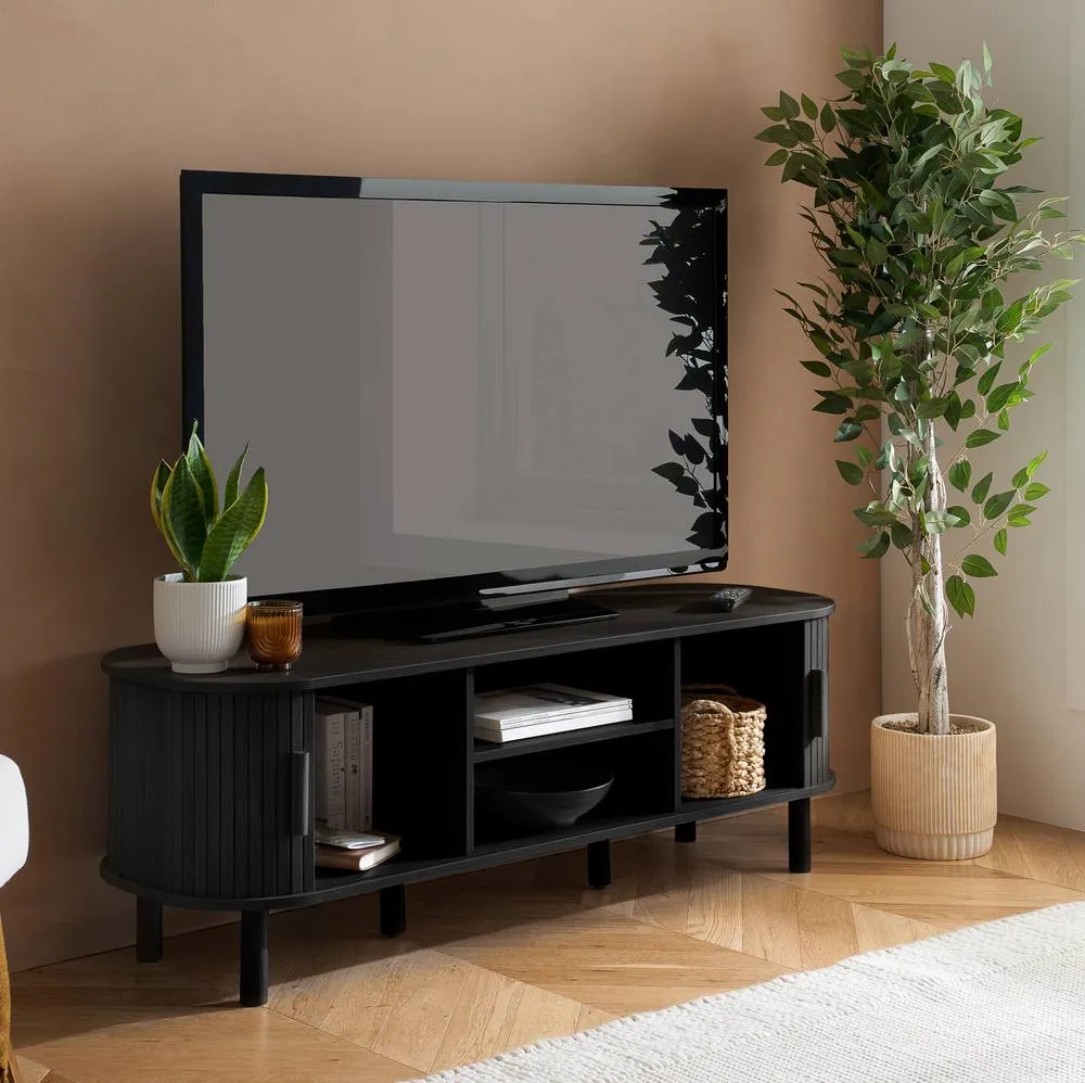 Birlea Axel Fluted TV Unit in Black 2