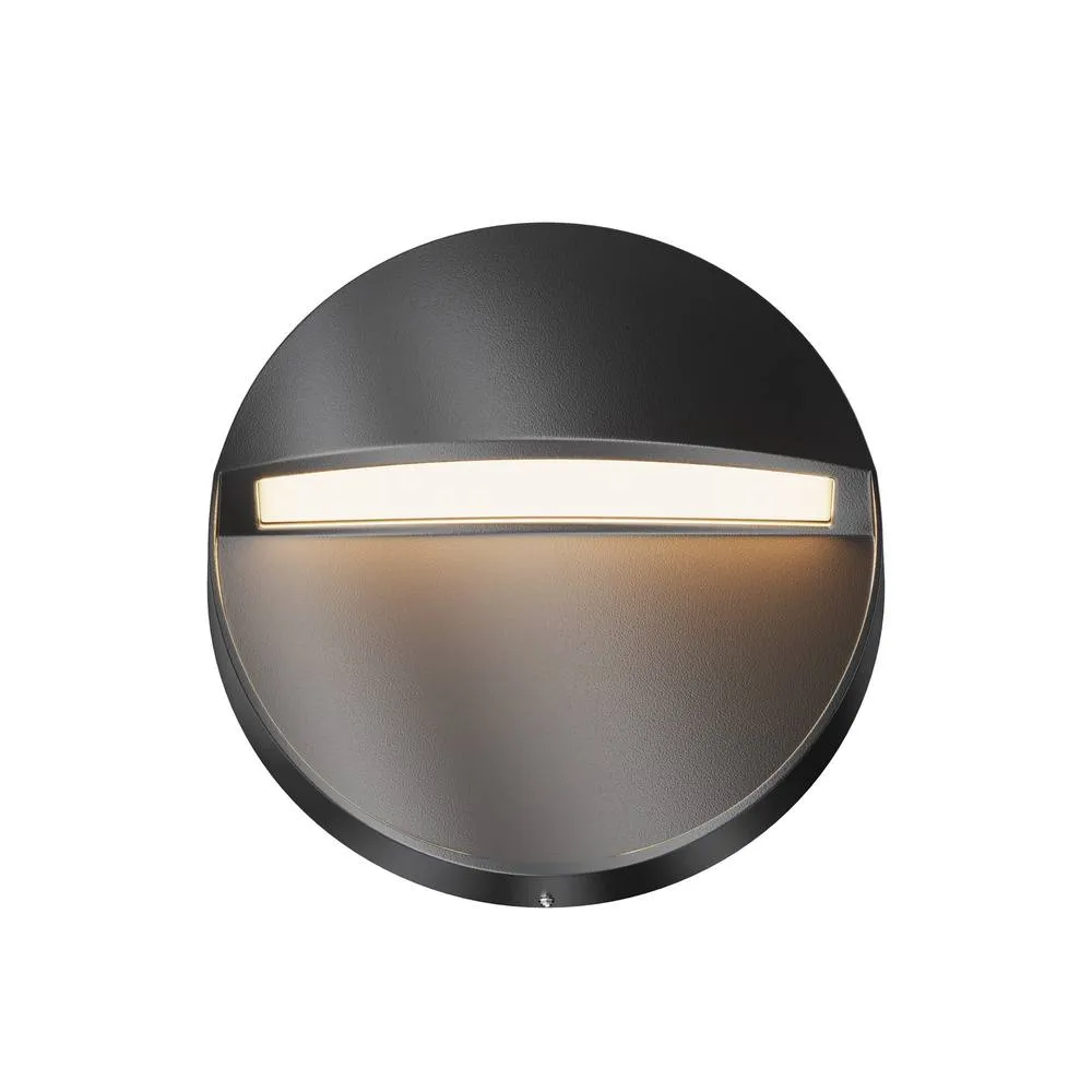 Netlighting Mane Round Outdoor Flush Wall Lamp Black 3000K 100lm IP54