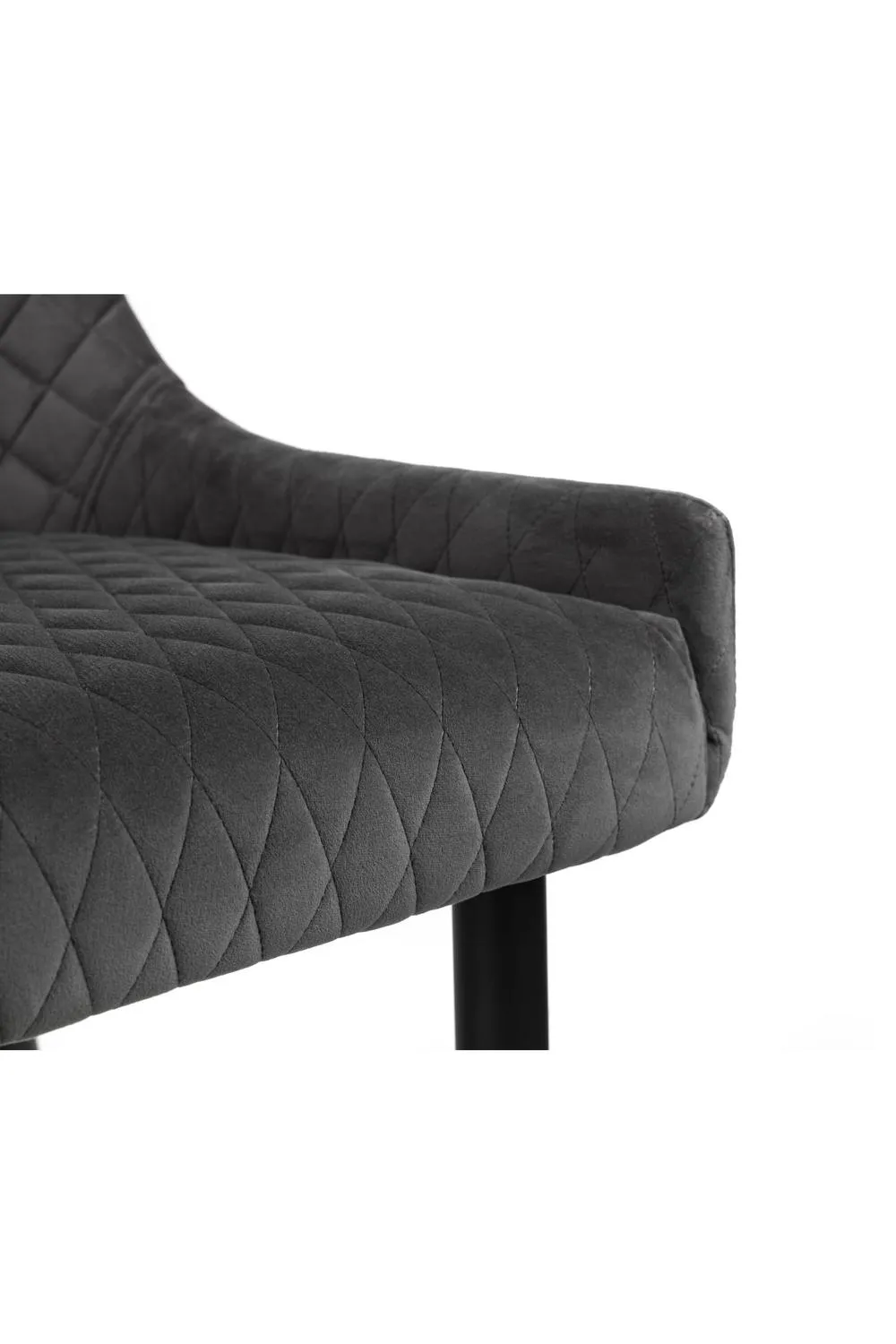 Julian Bowen Luxe Diamond Quilted Upholstered 2 Seater High Back Bench in Grey 6