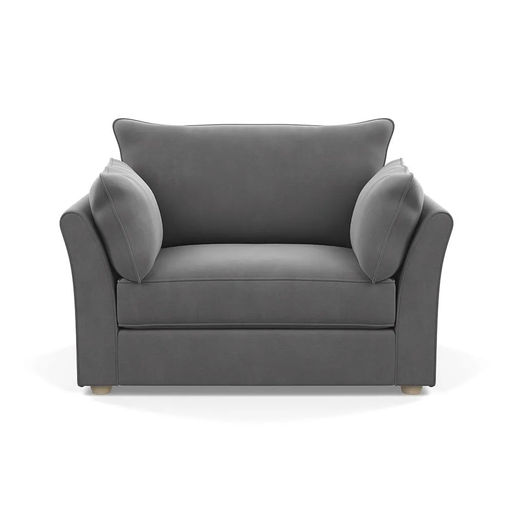 Heal's Tailor Loveseat Smart Velvet Mercury Natural Beech Feet