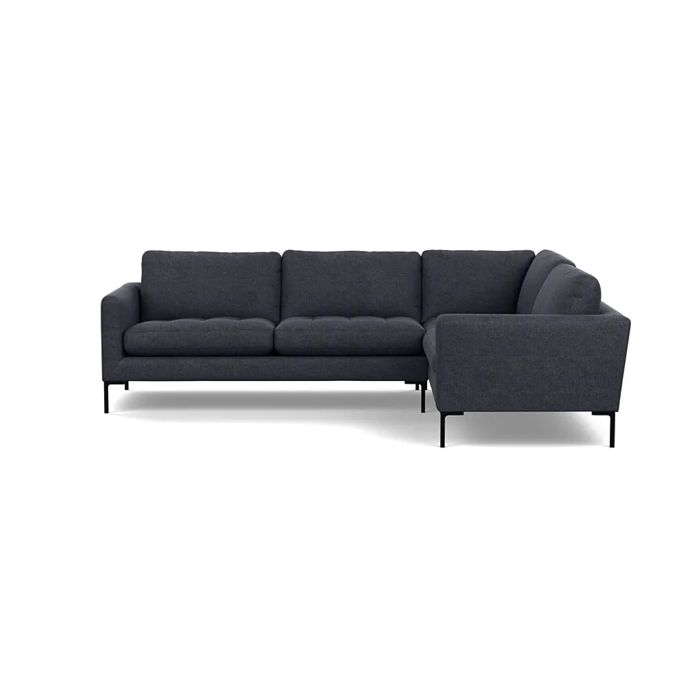 Heal's Eton Right Hand Facing Corner Sofa Texture Soot Black Feet