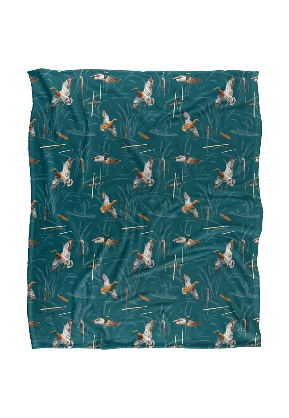 JQ Licensing Bs-Jp Waterfowl Marsh Ducks Hunting Pattern Silky Touch Super Soft Throw Blanket 152 X 127 cm in White
