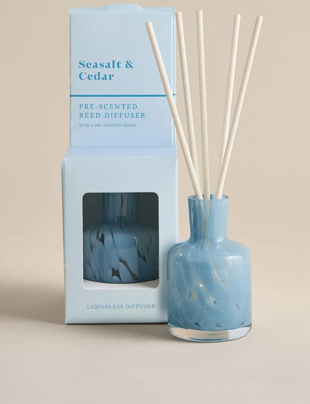 M&S Seasalt & Cedar Pre-Scented Reed Diffuser Blue Mix