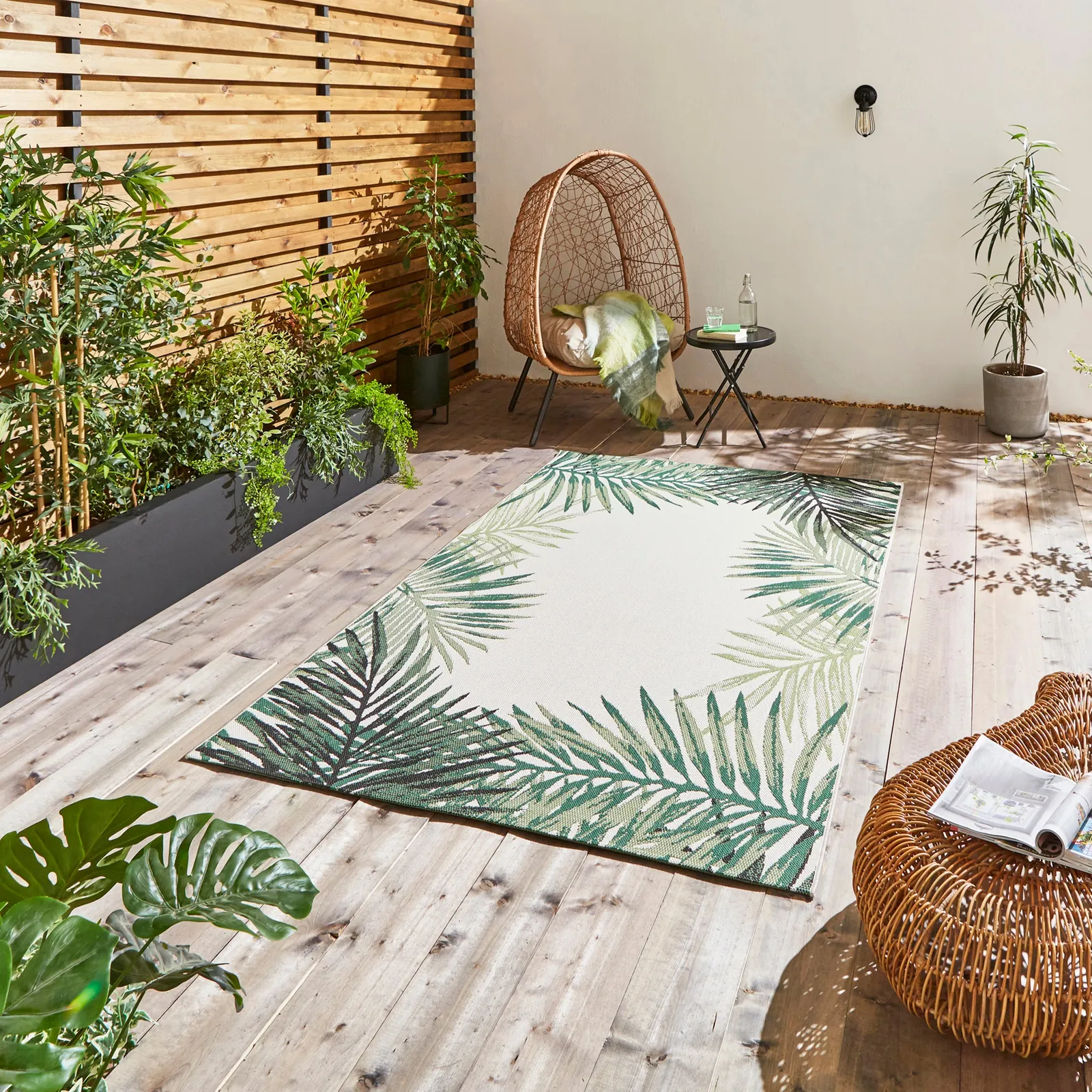 Miami Leaf Edge Indoor Outdoor Rug 1