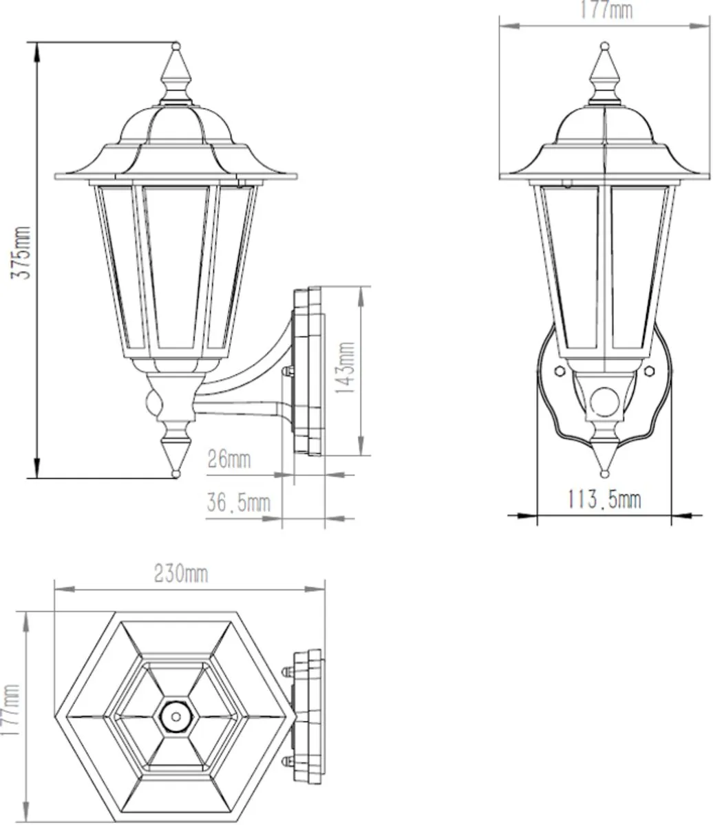 Netlighting LED Wall Lantern with Photocell Sensor White 230V IP54 8W 2