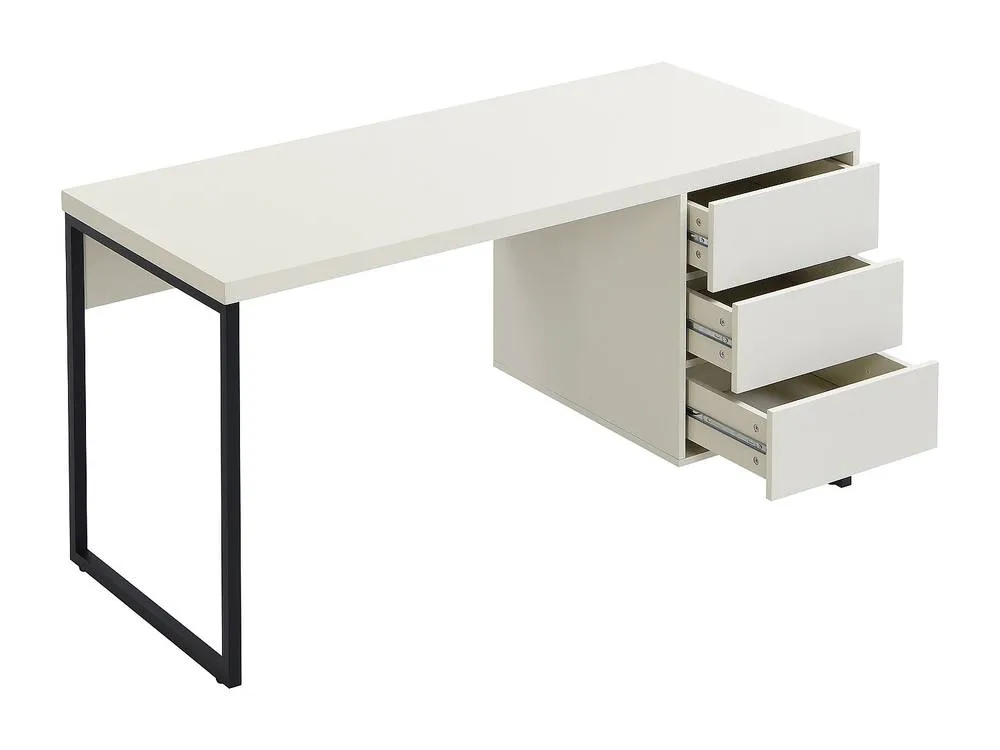 Vente-unique Desk With 3 Drawers - MDF & Metal - Beige & Black - TIMFIA 6