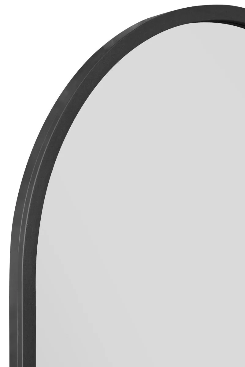 MirrorOutlet Black Metal Framed Arched Wall Garden Mirror 55" X 27.5" (140 X 70CM) 5